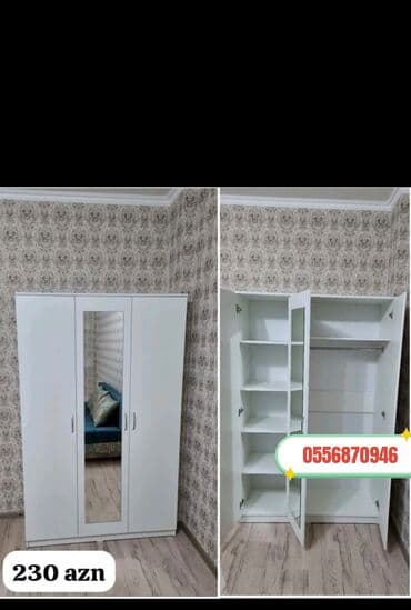 kupe şkaf: Yeni, Kupe, Düz dolab, Qarderob, paltar dolabı, Azərbaycan — 2