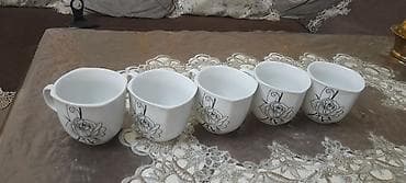 servis destleri: Çay dəsti, rəng - Ağ, Farfor — 2