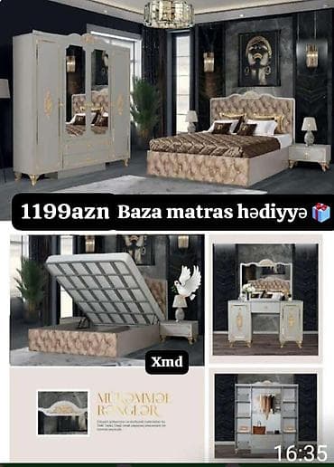 İkinəfərlik çarpayı, Dolab, Termo, 2 tumba, Yeni