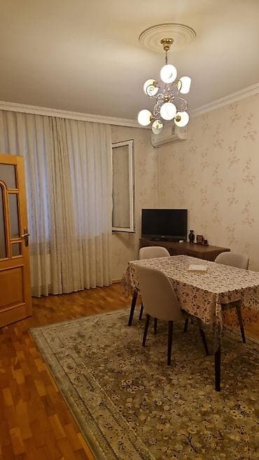 Kirayə 2 otaqlı, tam mebelli və texnikalı mənzil. - Qonaq otağı — 1