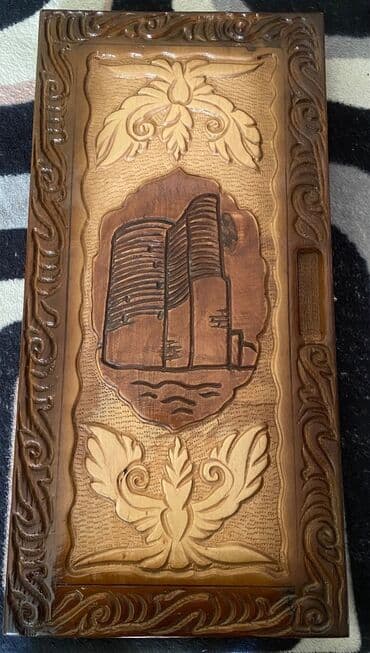 qutu oyunları: Ağac oyma nərd taxtası - Material: keyfiyyətli bərk ağac, əl işidir — 1