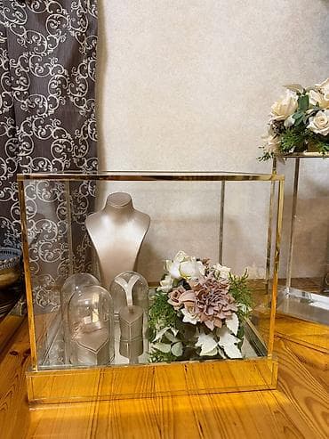 guzgu dekorlari: Ziyafət/dekor seti – güzgülü və qızılı detallar - Şüşə və güzgü — 5
