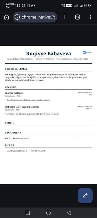 İş axtarıram