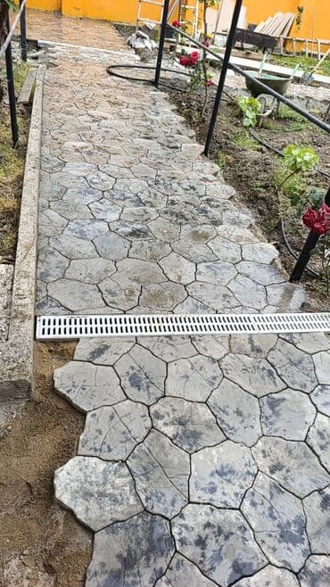 duz corek: Tamet döşəmə xidməti – dekorativ beton/daş təməli ilə həyət və giriş — 14