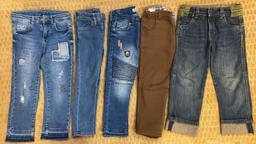 kişilər üçün cins gödəkçələr: 3-4 oğlan uşağı üçün cins şalvarlar — 1