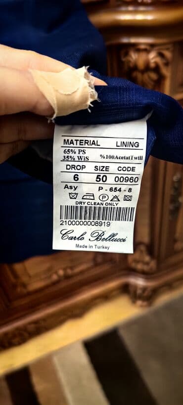 brend kişi geyimləri: Carlo Bellucci kişi kostyum dəsti - Rəng: tünd göy (08), xırda — 8