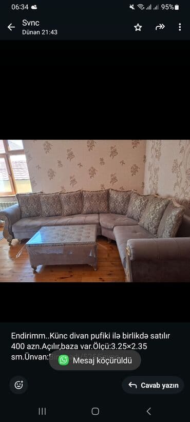 bufik: Künc divan, Açılan, Bazalı, Parça — 1