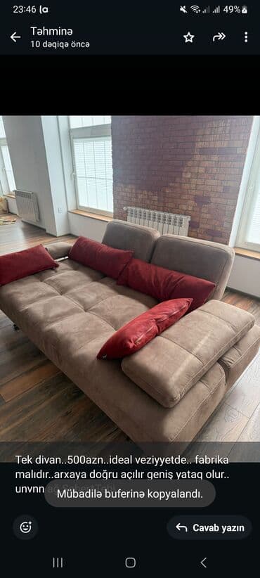 tek yataqlar: Di̇van-kravat, Açılan, Bazasız, Vеlur parça — 1