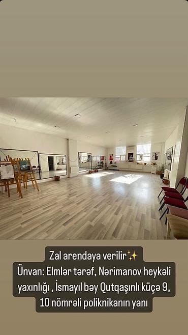 bine sovxoz: Zal icarəyə verilir. Geniş, işıqlı və havadar yaradıcılıq/yaradıcılıq — 3