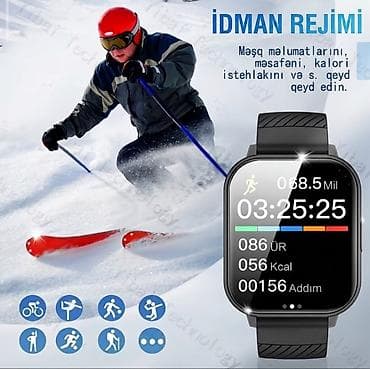 sensor saatlar: Yeni, Smart saat, Sensor ekran, rəng - Qara — 4