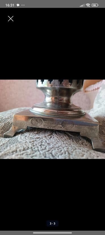 rus dili oyredirem: Antik samovar – metal korpuslu, klassik kömür/odunla işləyən model - — 1