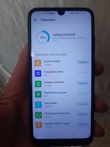 p40 pro plus: Honor 8A 2020, 64 GB, rəng - Qara, Barmaq izi — 2
