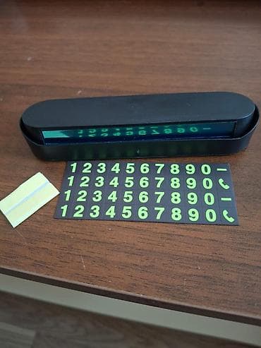 lentler: Avtomobil üçün müvəqqəti telefon nömrəsi göstəricisi - Qara rəngli — 2
