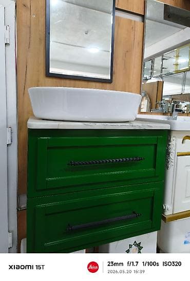 Vanna otağı üçün lavabo dəsti - Üstdən quraşdırılan, oval formalı ağ — 1