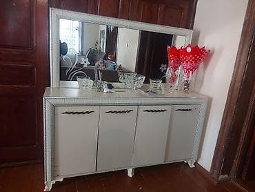 qar kuresi: Aynalı bufet-konsol dəsti - Rəng: krem/ivory - Üst hissədə iri — 2