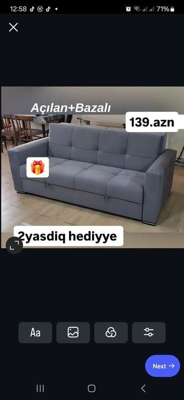 ofis əşyaları: Di̇van-kravat, Açılan, Bazalı, Pulsuz çatdırılma — 4