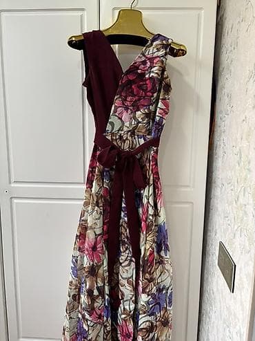 uzun donlar: Qırmızı ziyafət/libas - Zərif tünd qırmızı rəngdə uzun ziyafət/libas — 10