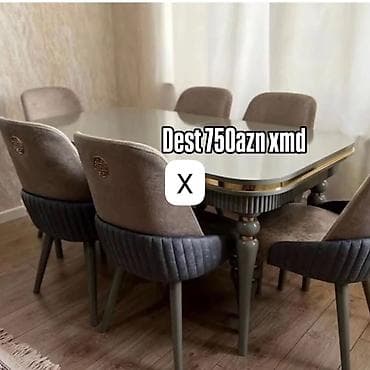 Mebel: Yemək otağı dəsti - 1 ədəd geniş yemək masası: parlaq səthli — 1