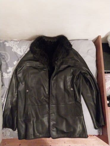 Pencəklər: Qara dəri kişi plaşı - Material: hamar qara dəri - Yaxa: qalın, uzun — 1