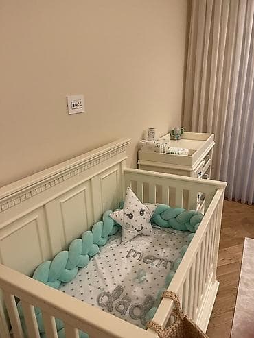 Oğlan və qız üçün, İşlənmiş, Dördbucaq, Beşik, Dəst ilə, Matras ilə, Yellənmə mexanizmsiz — 3