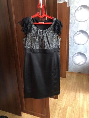 a klas: Zərif qadın donu ölçü 42 - Rəng: üst hissə xırda naxışlı boz-qara — 1