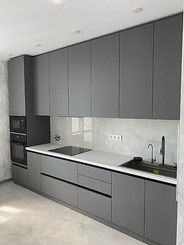 laminant: Minimalist dizayna sahib müasir mətbəx mebeli dəsti. - Rəng — 1