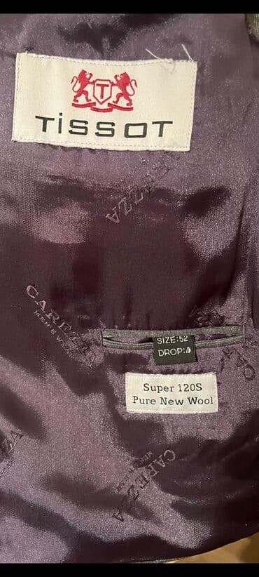 kişi ucun klassik qara kostyum: Tissot kişi kostyumu (jaket + şalvar) - Rəng: tünd boz, incə şaquli — 2