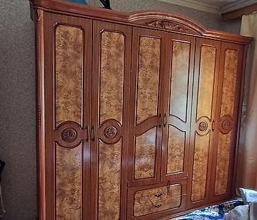 İşlənmiş, 6 qapı, Siyirməli, Qəhvəyi, Taxta, Açılan, Düz dolab — 2
