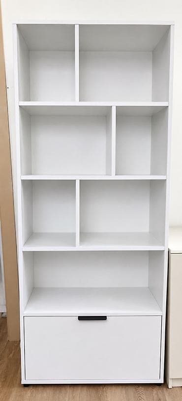 ucuz sfaner: Ağ rəngli çoxbölməli kitab rəfi və saxlama dolabı - Minimalist — 1