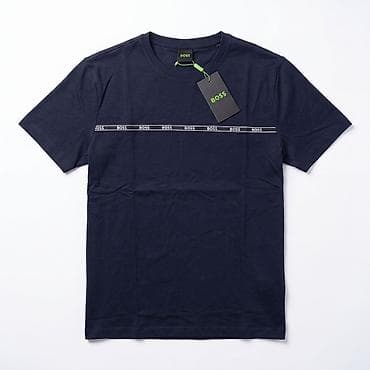 BOSS kişi T‑şörtü - Model: qısaqol, crew‑neck - Dizayn: sinə xətti — 2