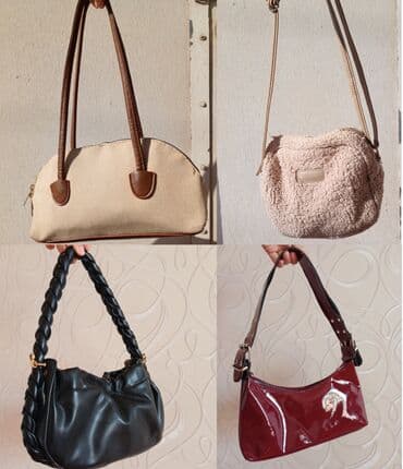 4 ədəd çanta - Parlaq bordo qara bej və bej və qəhvəyi rəngli lalafo.az -da 4 ədəd çanta - Parlaq bordo qara bej və bej və qəhvəyi rəngli