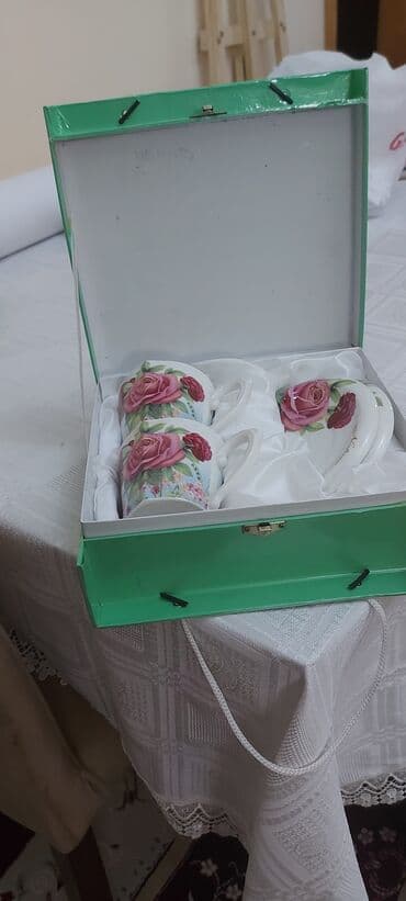 çaşqa nəlbəki: Çay dəsti, rəng - Ağ — 3