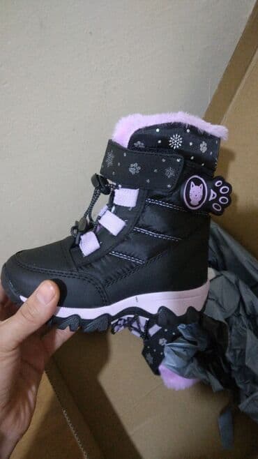 uşaq yelencek: Uşaq qış çəkməsi - Rəng: qara, açıq bənövşəyi detallarla - İçlik — 3