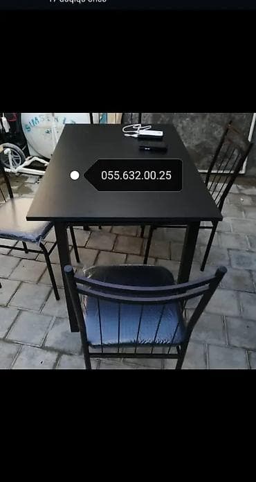 stulla: Açılmayan, Dördbucaq masa, 4 stul — 3
