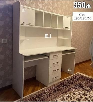 isdol: Yazı iş masası və üst rəf bloku. Xüsusiyyətlər: - Ölçü: 180/180/50 — 1
