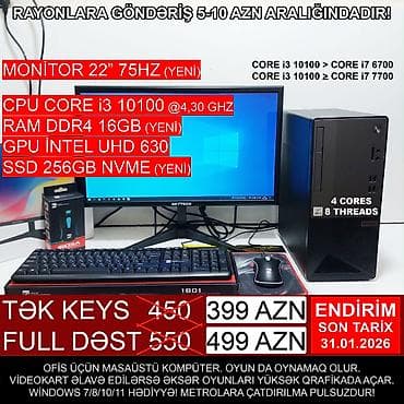 Masaüstü Kompüter "DDR4 B460 1200 Lenovo Core i3 10100” ⭐Tək Sistem lalafo.az -da Masaüstü Kompüter "DDR4 B460 1200 Lenovo Core i3 10100” ⭐Tək Sistem