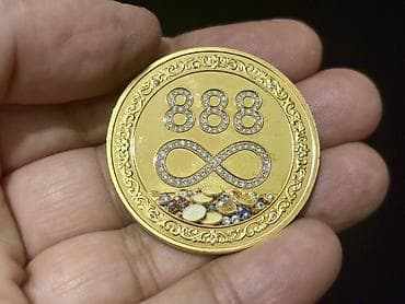 qedim pullar aliram: Dekorativ kolleksiya sikkəsi – “I AM BILLIONAIRE / 888 ∞” - Material — 7