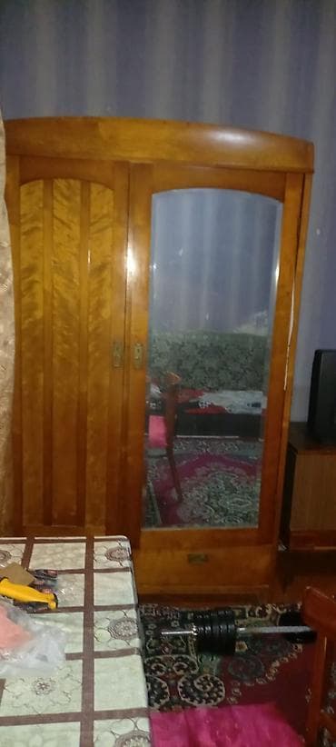 2el dolablar: İşlənmiş, 3 qapılı, Güzgülü, Qəhvəyi, Taxta, Açılan, Düz dolab — 1