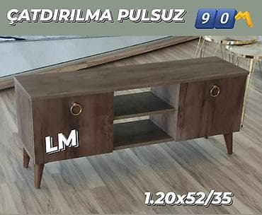 tv stendler qiymetleri: Yeni, Düz TV altlığı, Polkalı — 1