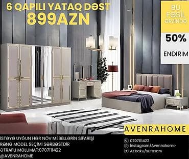 6 qapılı yataq dəsti – mövsüm boyu 50% endirimlə 899 AZN Tərkibi: - 6 — 5