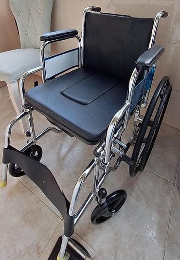 universal araba mutsy igo: Universal əlil arabası – sanitar oturacaqla - Güclü xrom örtüklü — 3