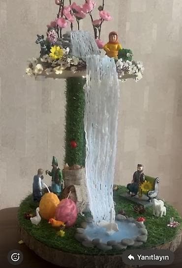 Novruz temalı dekorativ maket kompozisiyası - Əl işi süni miniatür