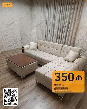 Künc divan dəsti - Ölçülər: 260 × 160 sm - Mexanizm: Açılan, bazalı - — 1