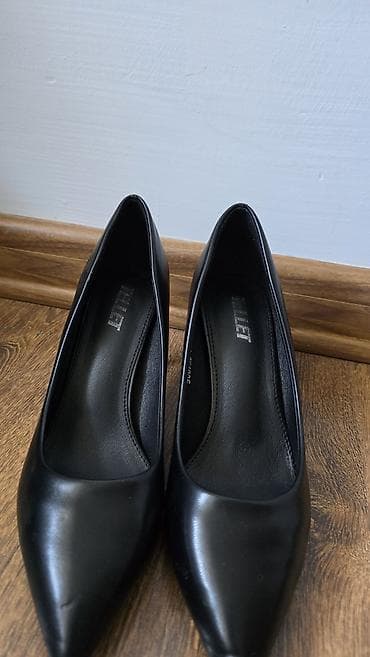 ayaqab: Qadın klassik tufli – qara rəng, dəriyəoxşar material - Model: sivri — 3