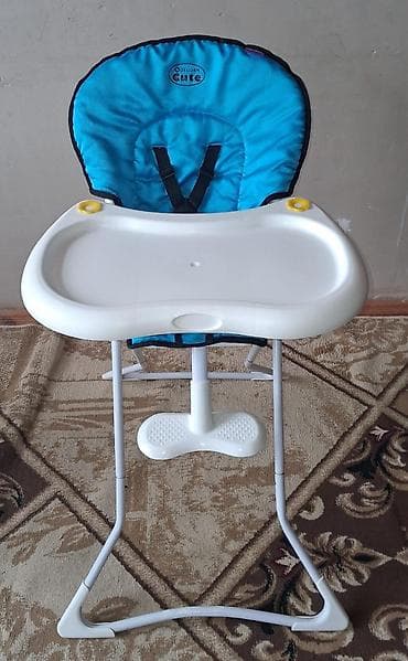 Delfin Cute uşaq yemək kreslosu - Rəng: mavi oturacaq, ağ masa və