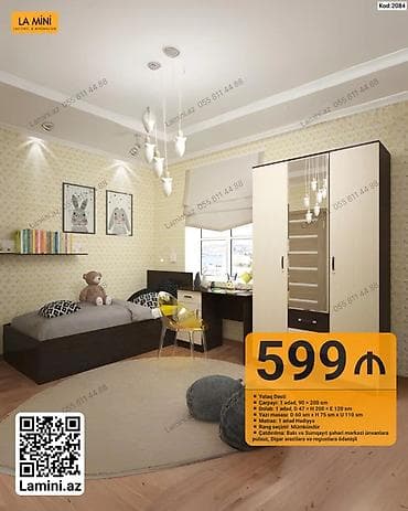 nerj stol: La Mini – Uşaq/Otaq Mebel Dəsti (Kod: 2084) Tərkibi və ölçülər: - — 1