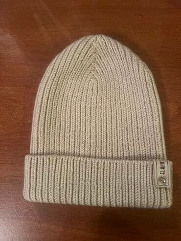 kişilər ucun papaq və şarf dəstləri: Papaq, One size, rəng - Bej — 1