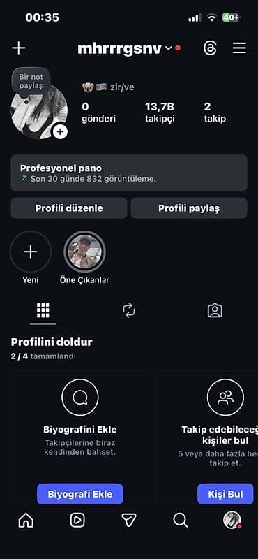 biləsuvar iş elanları: Instagram profili: “mhrrrgsnv” - Platform: Instagram, peşəkar hesaba — 1