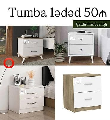 kombi satiram: Tumba – 1 ədəd 50₼ - Yataq otağı üçün kompakt 2 siyirməli tumbalar - — 1