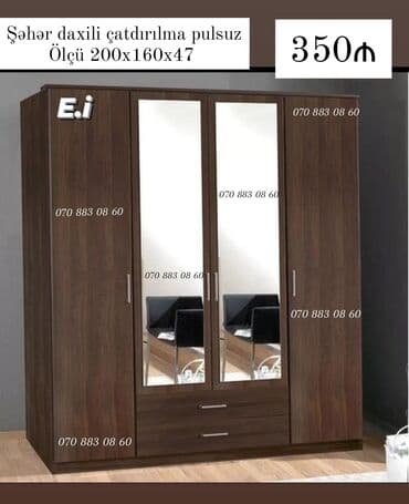 Açılan, 4 qapılı Düz dolab, Qarderob, paltar dolabı lalafo.az -da Açılan, 4 qapılı Düz dolab, Qarderob, paltar dolabı